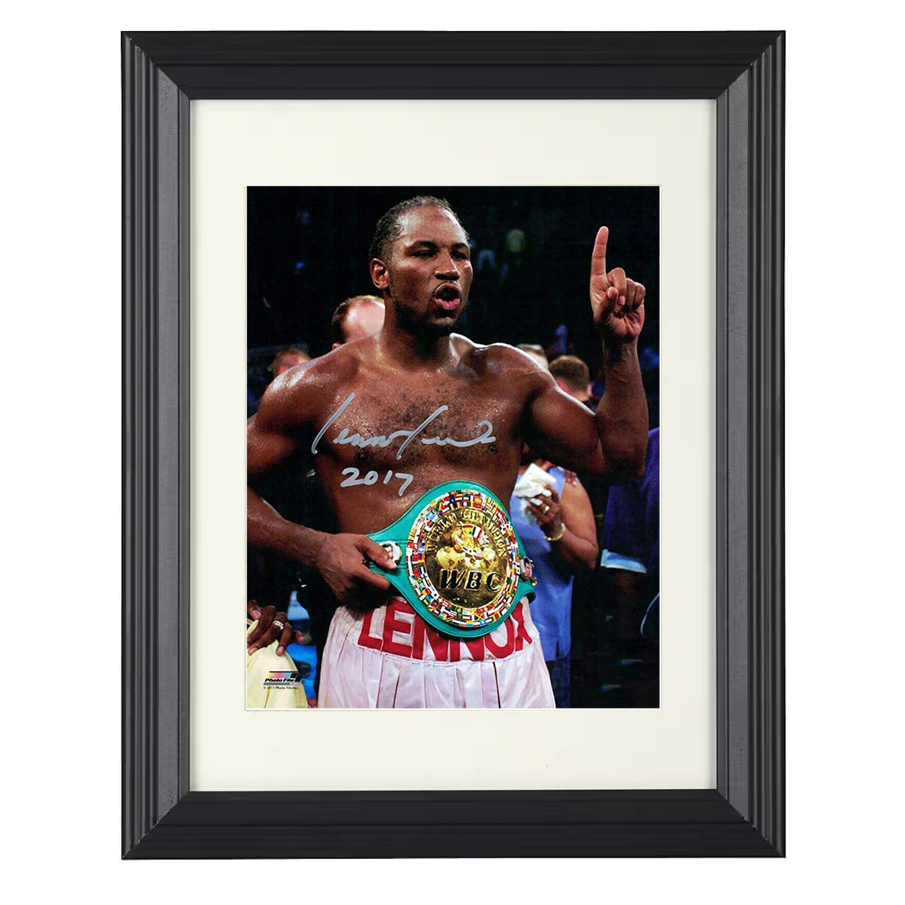 Lennox Lewis - WBC Champion Celebration 2017 8x10 black framed boxing print