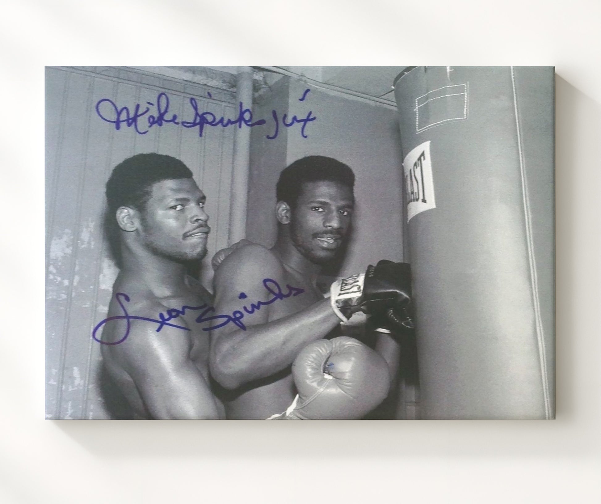 Leon Spinks and Michael Spinks Brothers in the Ring 20x24 Canvas boxing wall art print – Boxing Wall Art decor