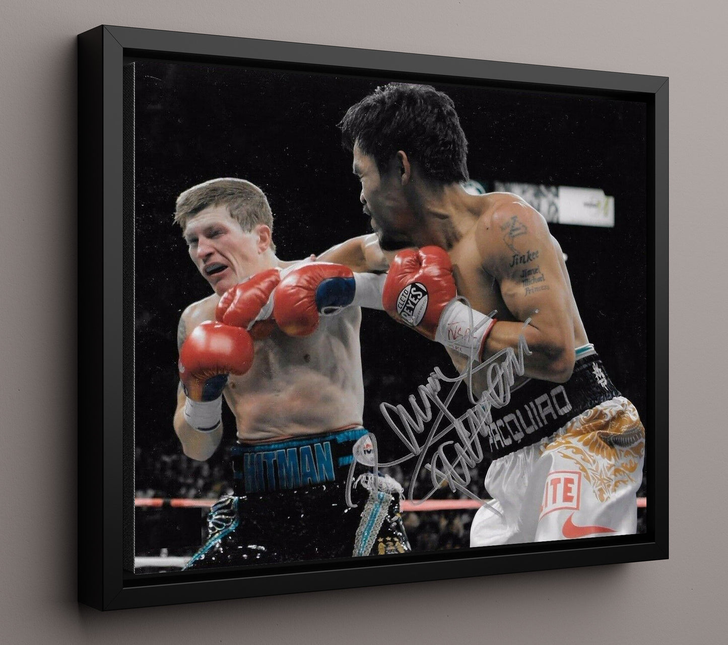 Manny Pacquiao Champion Portrait 16x20 Framed Canvas boxing wall art print – Boxing Wall Art decor