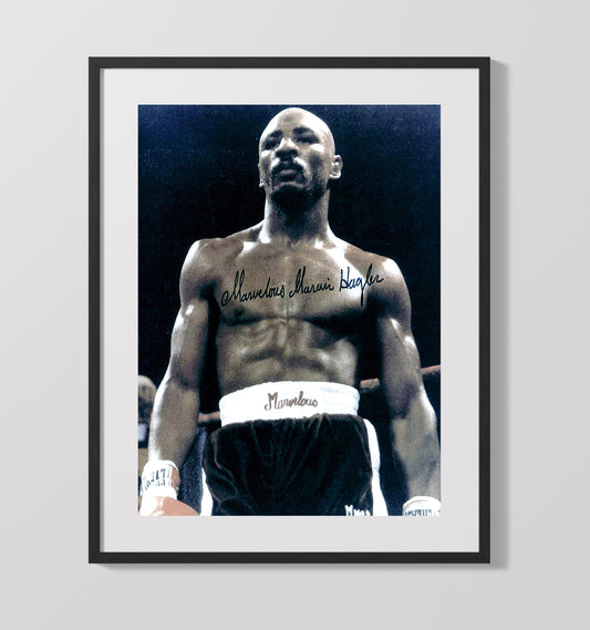 Marvelous Marvin Hagler Studio Portrait Boxing Wall Art 16x20 Gallery Framed Artwork wall art print – Boxing Wall Art decor