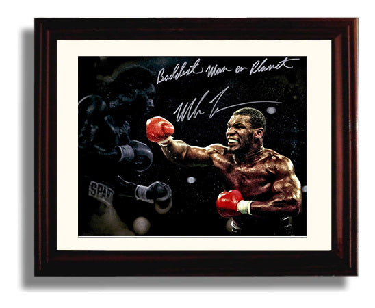 Mike Tyson Baddest Man in Red Gloves 8x10 Beveled Frame boxing wall art print – Boxing Wall Art decor