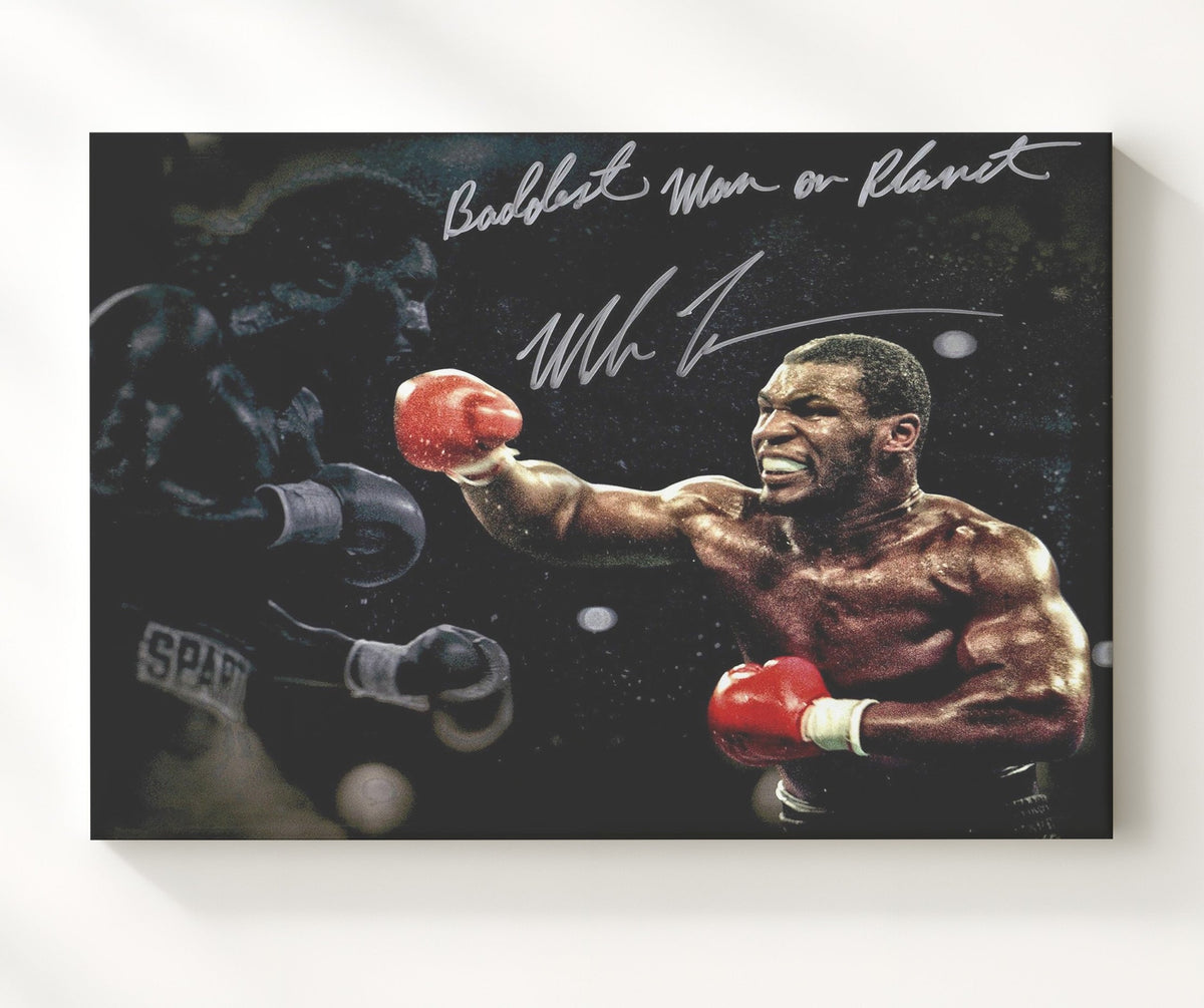 Mike Tyson - Baddest Man in Red Gloves 20x24 Canvas – Boxing Canvas Wall Art