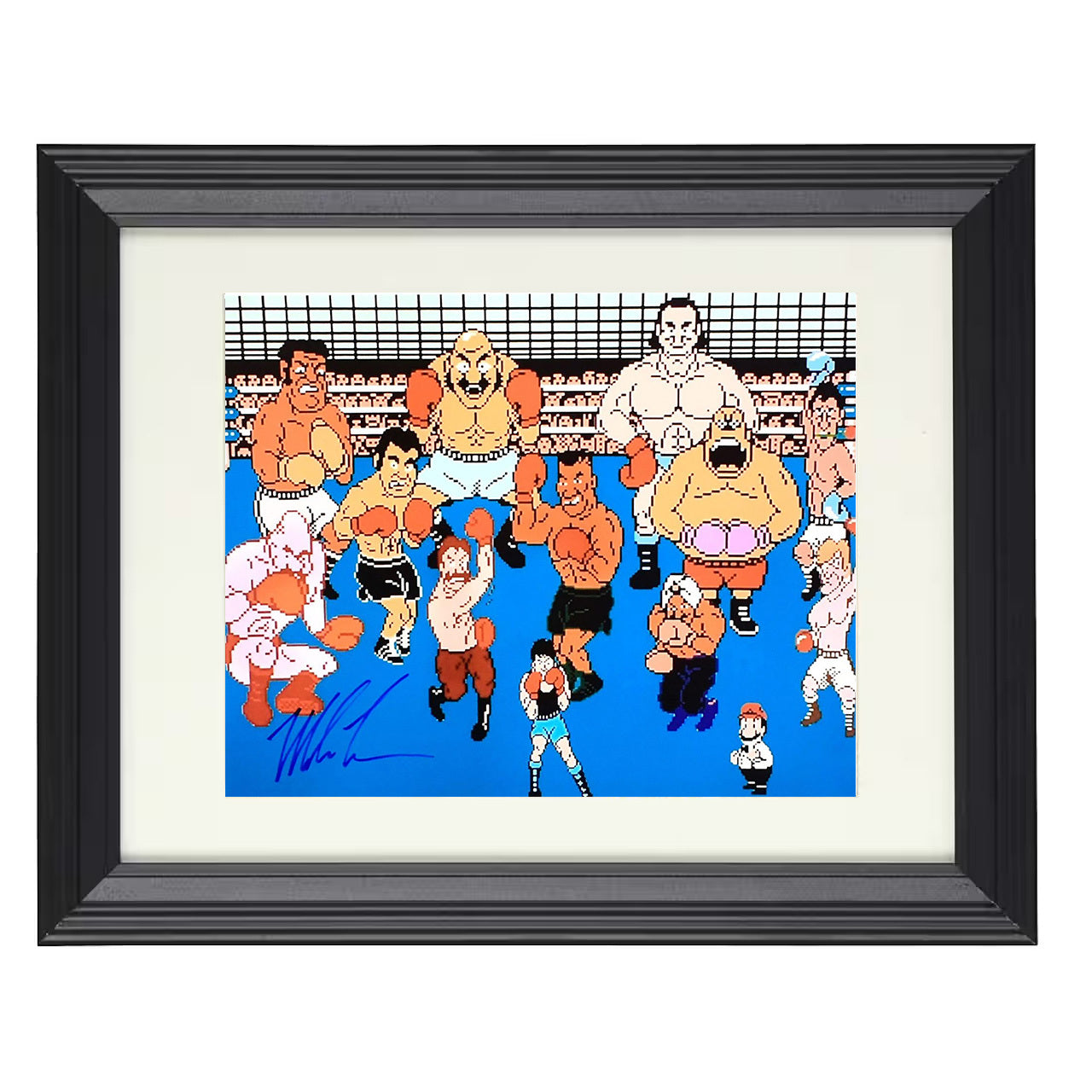 Mike Tyson - Punch-Out Cast 8x10 black framed boxing print