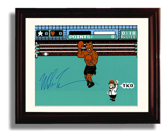 Mike Tyson Punch Out Gaming Knockout 8x10 Beveled Frame boxing wall art print – Boxing Wall Art decor
