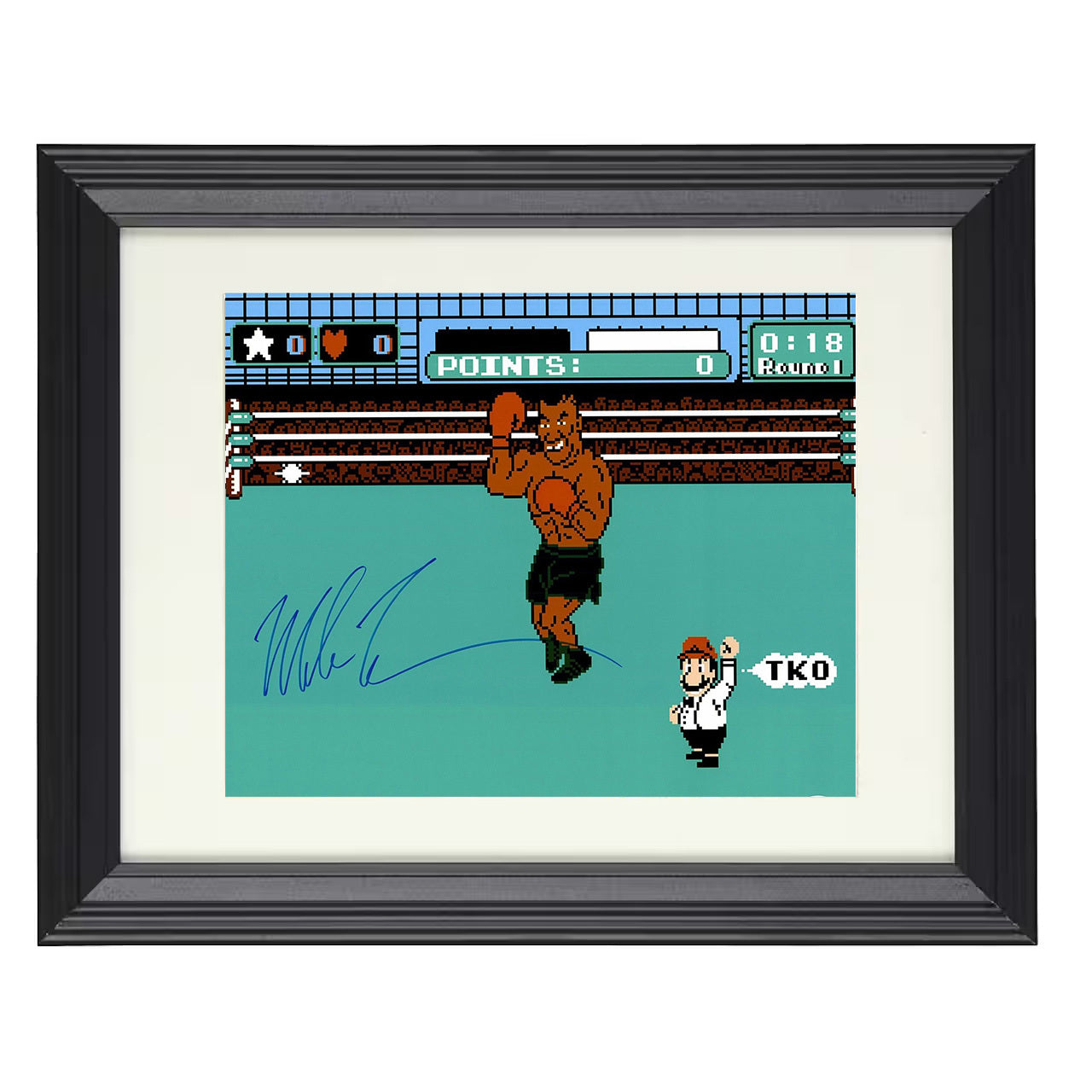 Mike Tyson - Punch-Out Gaming Knockout 8x10 black framed boxing print
