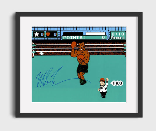 Mike Tyson Punch Out Gaming Knockout Boxing Wall Art 16x20 Gallery Framed Artwork wall art print – Boxing Wall Art decor