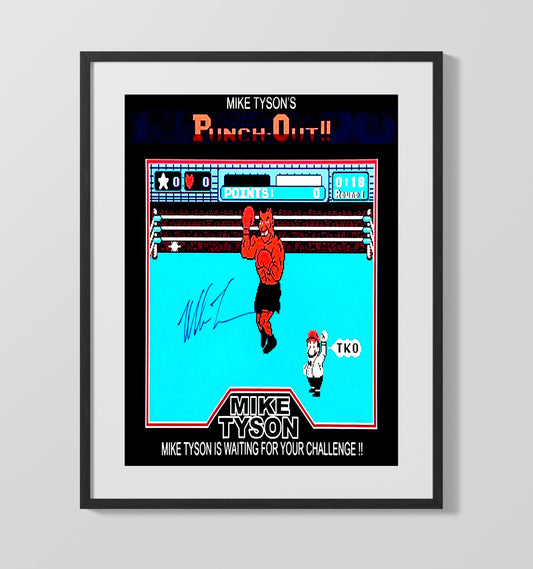 Mike Tyson Punch Out Video Game Artwork Boxing Wall Art 16x20 Gallery Framed Artwork wall art print – Boxing Wall Art decor