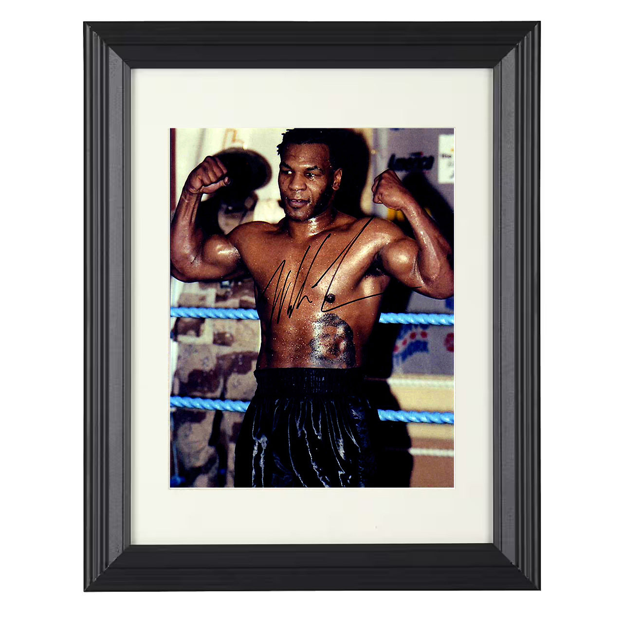 Mike Tyson - Training Flex Pose 8x10 black framed boxing print