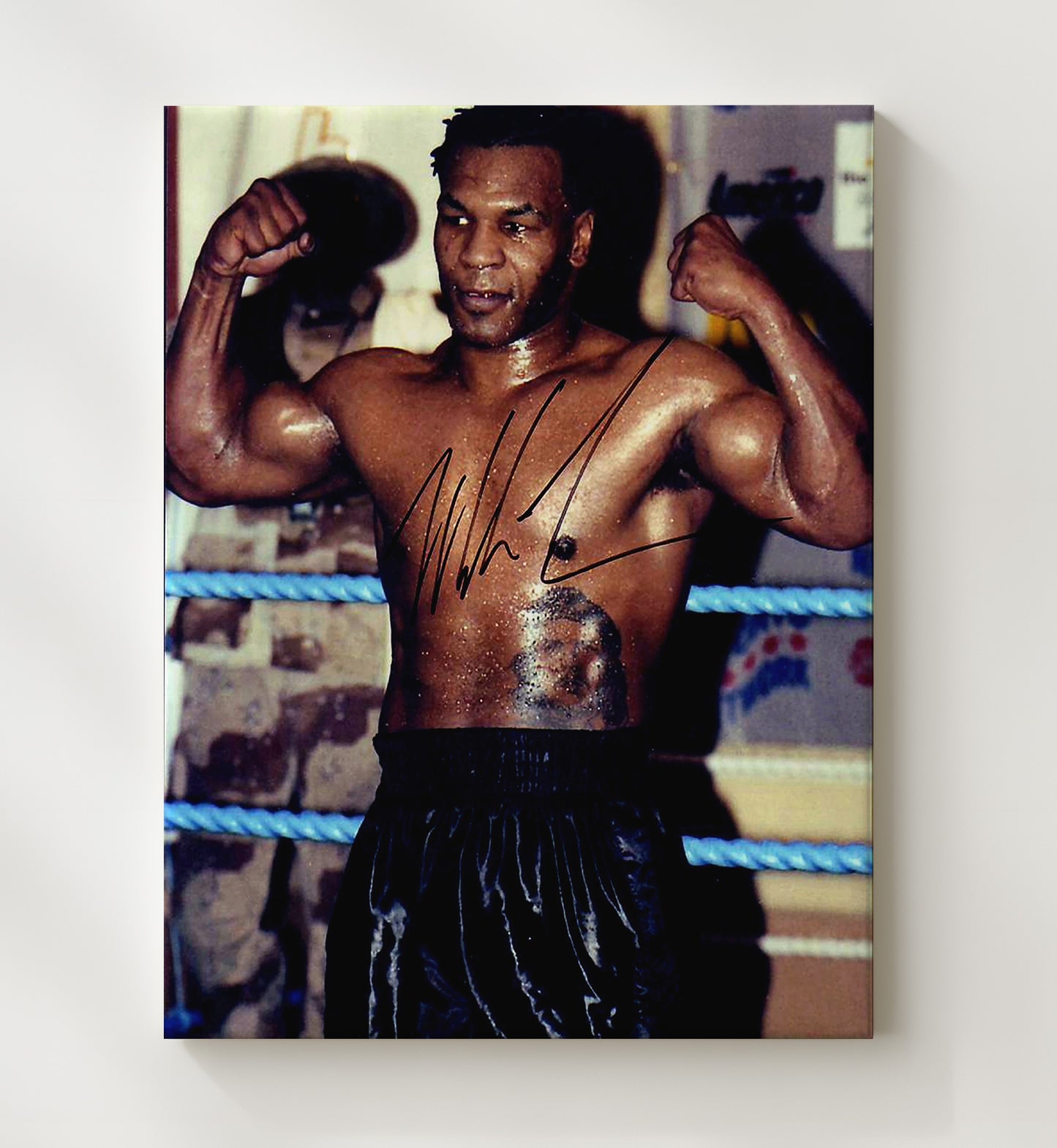 Mike Tyson Training Flex Pose Portrait 20x24 Canvas boxing wall art print – Boxing Wall Art decor