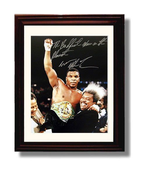 Mike Tyson WBC Champion Victory Celebration 8x10 Beveled Frame boxing wall art print – Boxing Wall Art decor