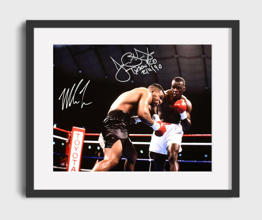 Mike Tyson and Buster Douglas Shock the World Boxing Wall Art 16x20 Gallery Framed Artwork wall art print – Boxing Wall Art decor