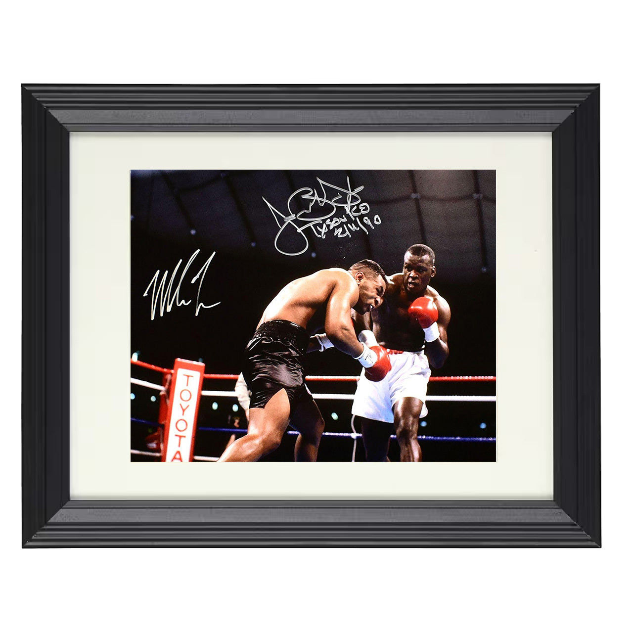Mike Tyson and Buster Douglas - Shock the World 8x10 black framed boxing print