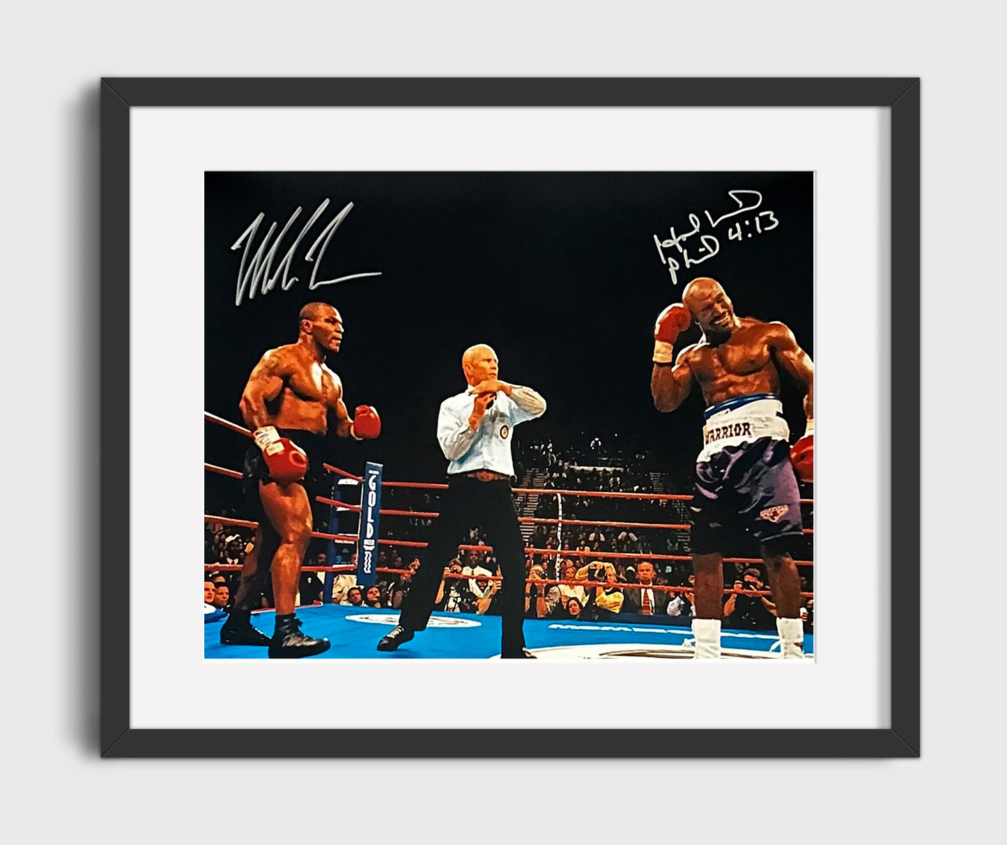 Mike Tyson and Evander Holyfield Bite of the Century 16x20 Gallery Frame boxing wall art print – Boxing Wall Art decor