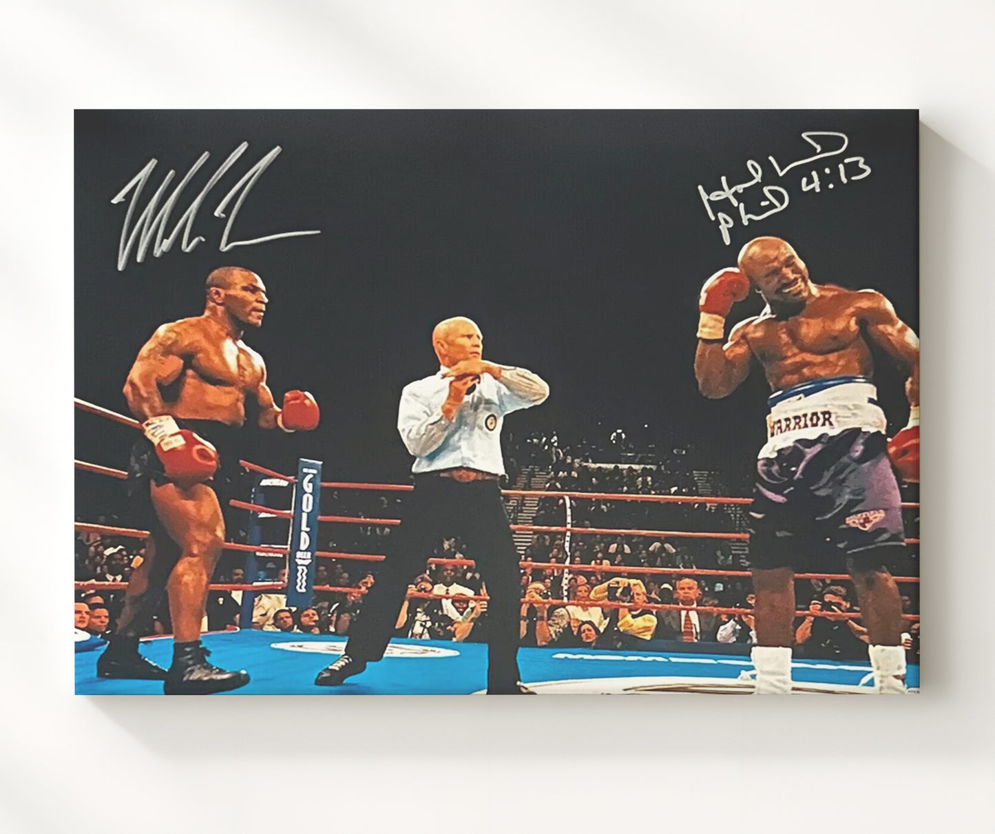 Mike Tyson and Evander Holyfield Bite of the Century 20x24 Canvas boxing wall art print – Boxing Wall Art decor