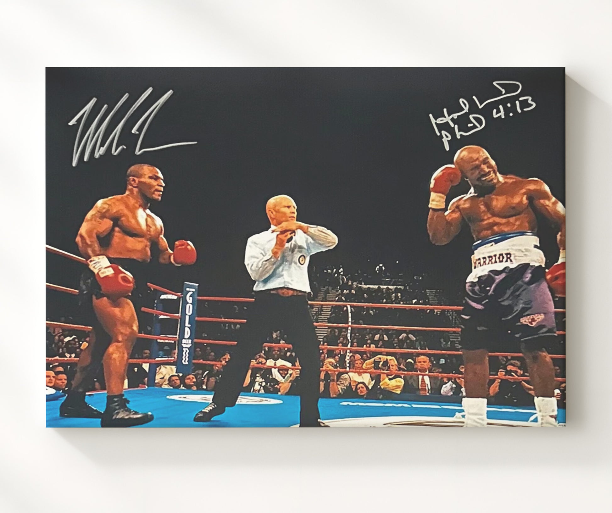Mike Tyson and Evander Holyfield Bite of the Century 20x24 Canvas boxing wall art print – Boxing Wall Art decor