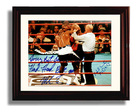Mike Tyson and Evander Holyfield Heavyweight Collision 8x10 Beveled Frame boxing wall art print – Boxing Wall Art decor