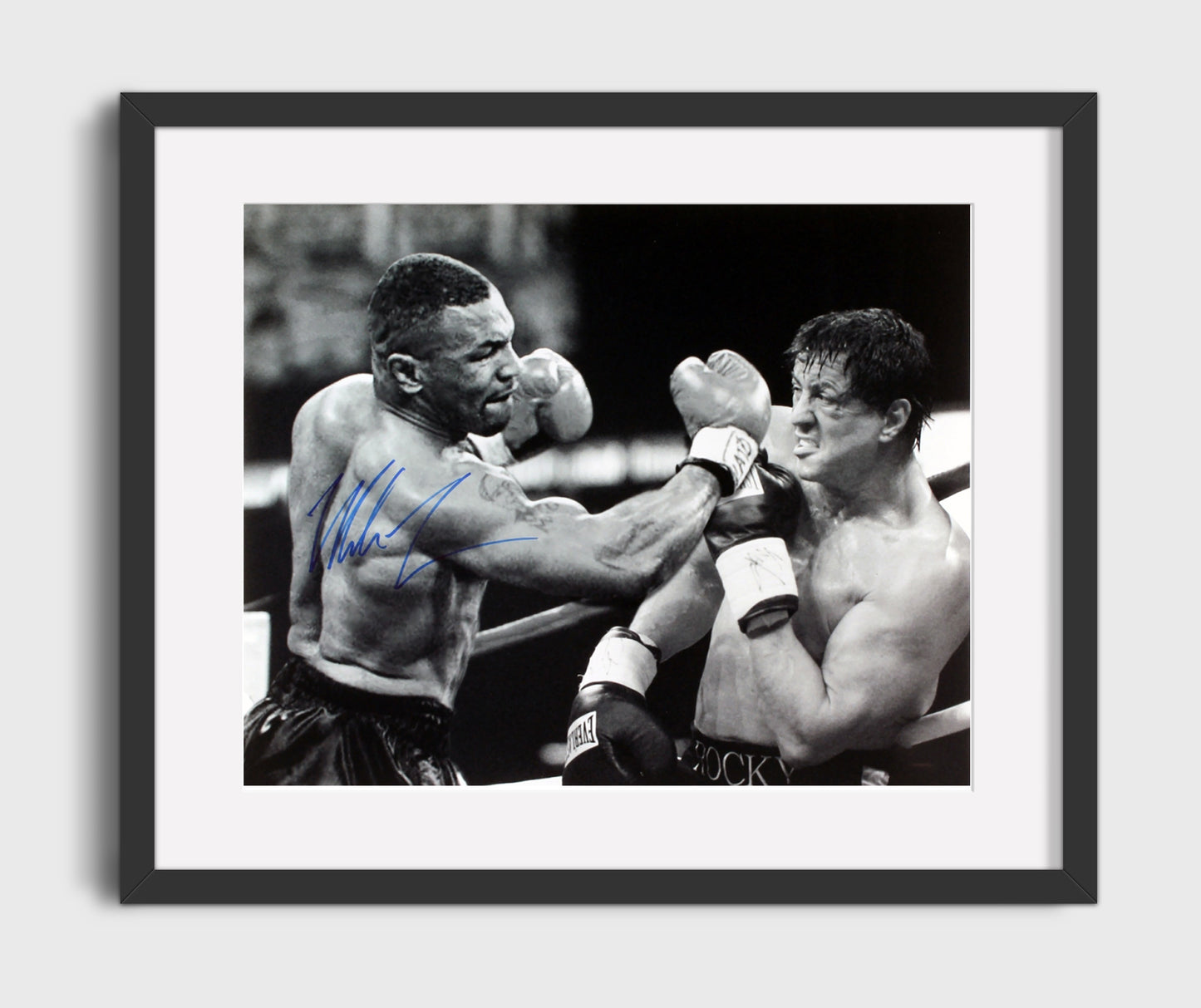 Mike Tyson and Rocky Balboa Fantasy Fight Night 16x20 Gallery Frame boxing wall art print – Boxing Wall Art decor
