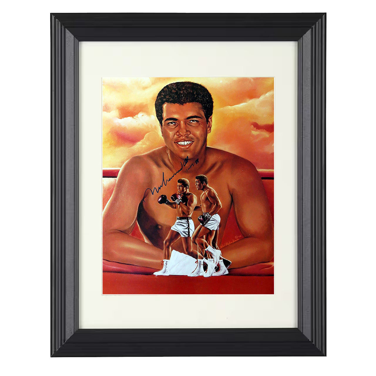 Muhammad Ali - Artistic Lithograph 8x10 black framed boxing print