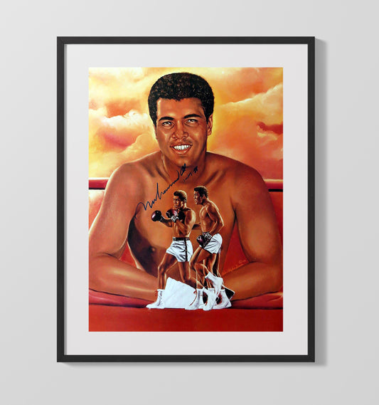 Muhammad Ali Artistic Lithograph Portrait Boxing Wall Art 16x20 Gallery Framed Artwork wall art print – Boxing Wall Art decor