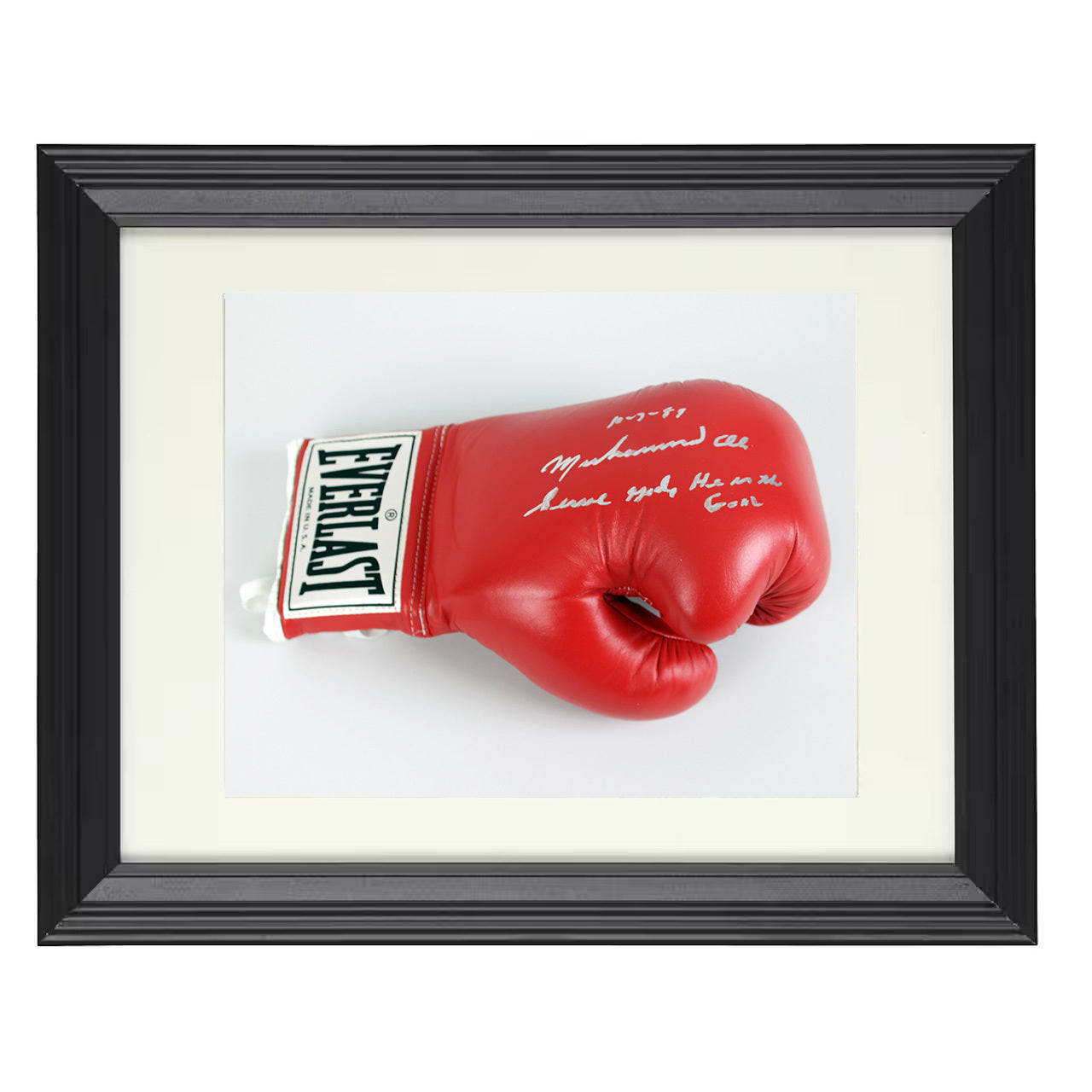 Muhammad Ali - Signed Boxing Glove 8x10 black framed boxing print