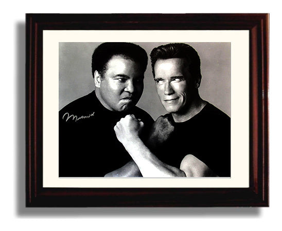 Muhammad Ali and Arnold Schwarzenegger Champions Meet 8x10 Beveled Frame boxing wall art print – Boxing Wall Art decor