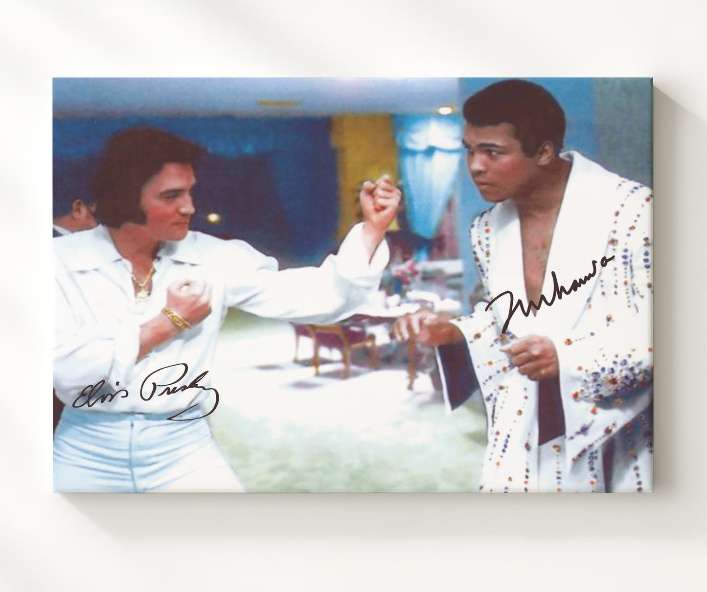 Muhammad Ali and Elvis Presley The King Meets the Greatest 20x24 Canvas boxing wall art print – Boxing Wall Art decor