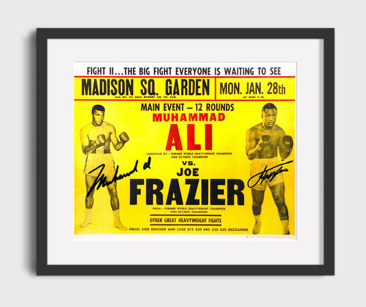 Muhammad Ali and Joe Frazier Clash of the Titans Boxing Wall Art 16x20 Gallery Framed Artwork wall art print – Boxing Wall Art decor