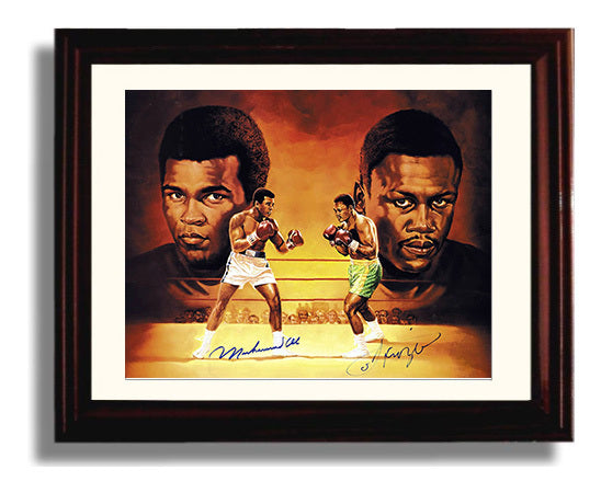 Muhammad Ali and Joe Frazier Heavyweight Legends 8x10 Beveled Frame boxing wall art print – Boxing Wall Art decor