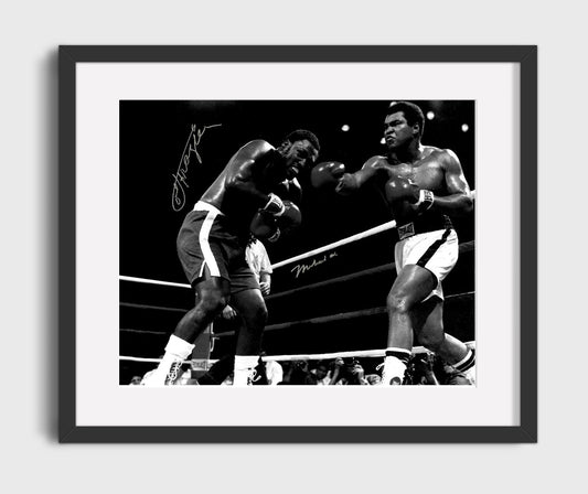 Muhammad Ali and Joe Frazier Heavyweight Rivals Boxing Wall Art 16x20 Gallery Framed Artwork wall art print – Boxing Wall Art decor