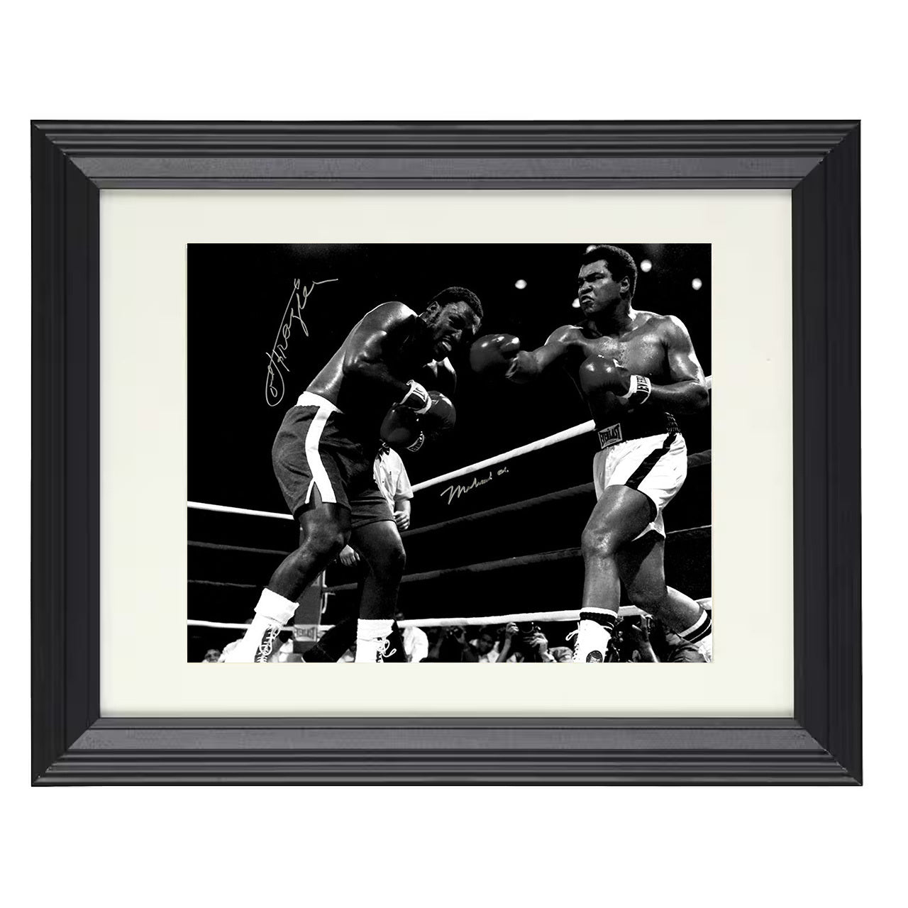 Muhammad Ali and Joe Frazier - Heavyweight Rivals 8x10 black framed boxing print