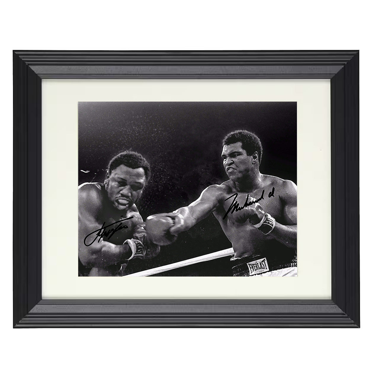 Muhammad Ali and Joe Frazier - Heavyweight Thunder 8x10 black framed boxing print