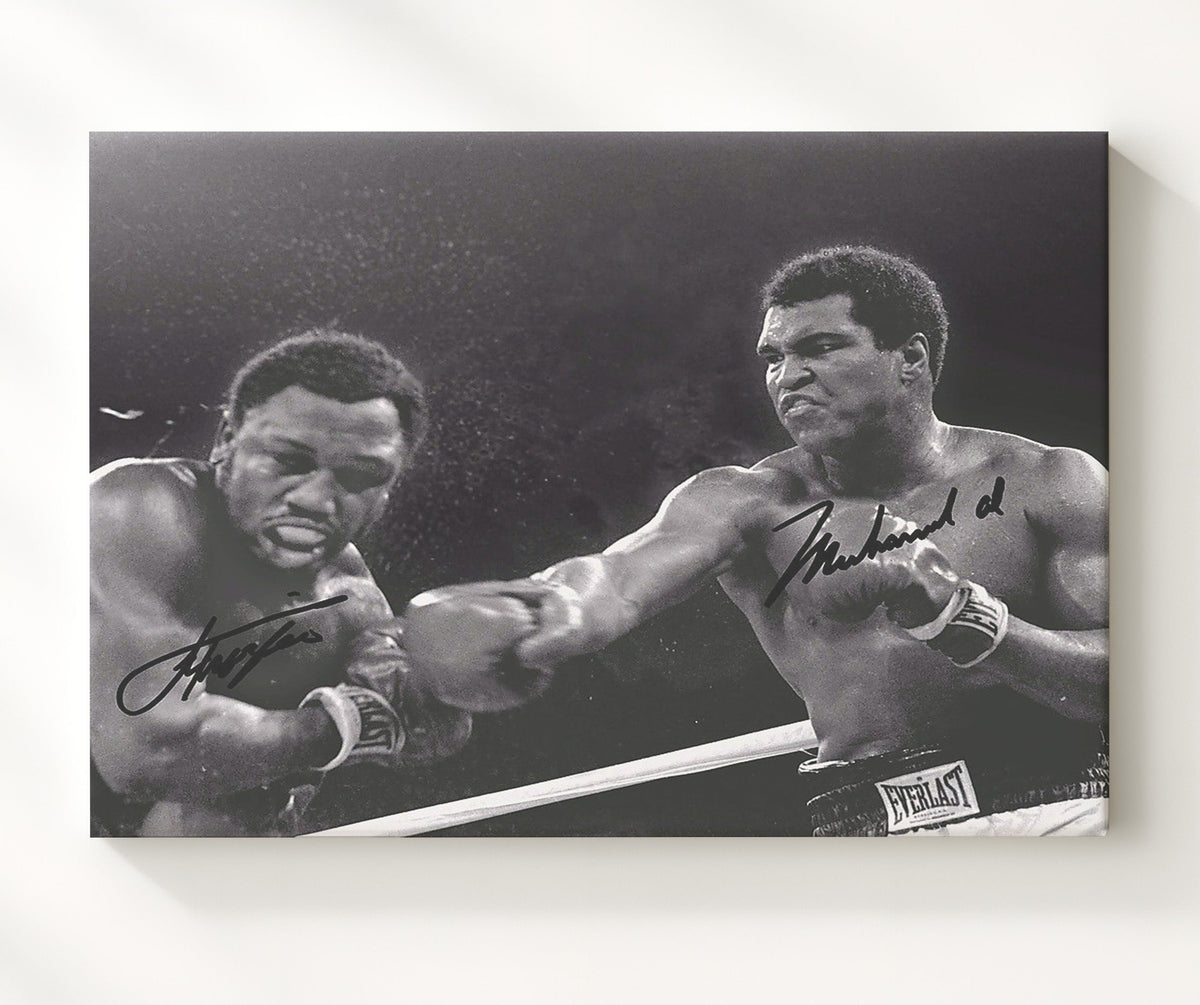 Muhammad Ali and Joe Frazier - Heavyweight Thunder 20x24 Canvas – Boxing Canvas Wall Art
