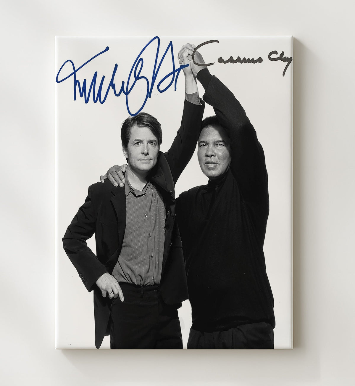 Muhammad Ali and Michael J Fox - Charity Event Portrait 20x24 Canvas – Boxing Canvas Wall Art