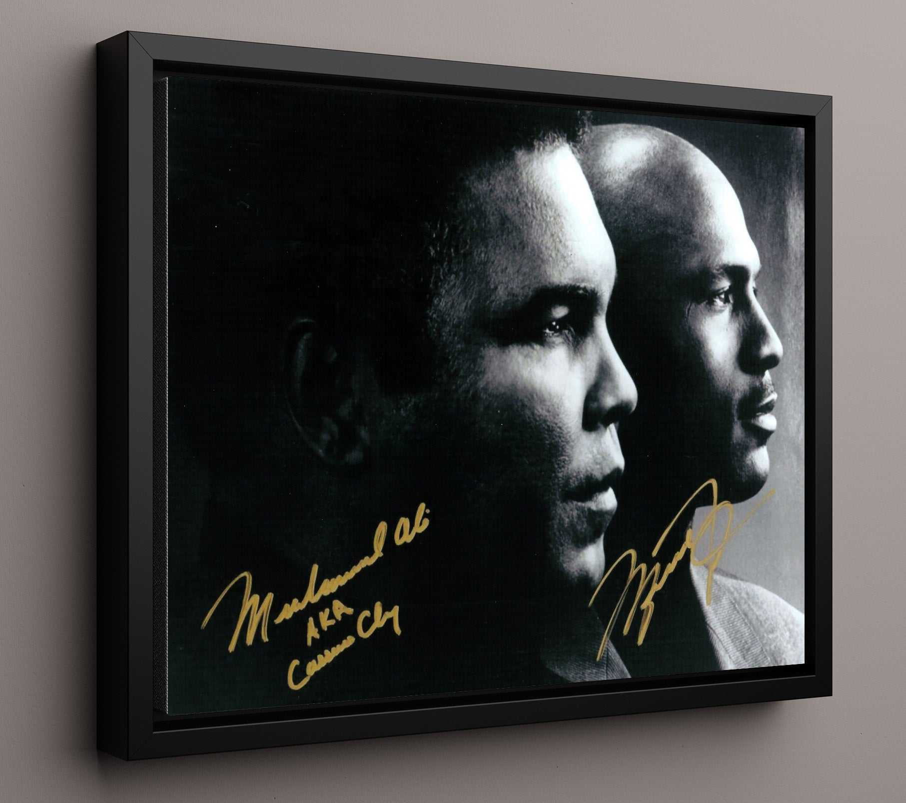 Muhammad Ali and Michael Jordan Legends United 16x20 Framed Canvas boxing wall art print – Boxing Wall Art decor