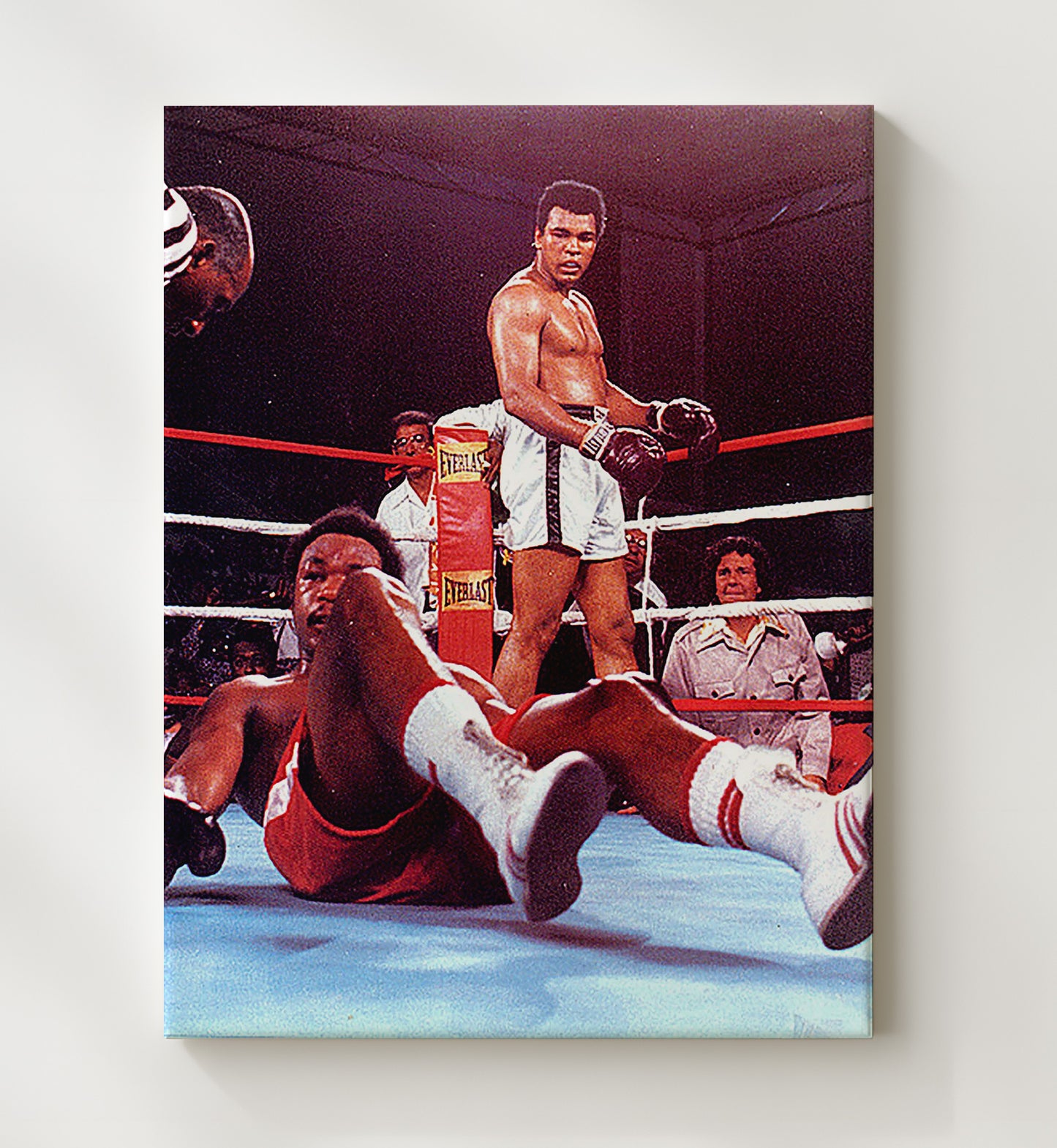 Muhammad Ali vs George Foreman Rumble in the Jungle Knockdown 20x24 Canvas boxing wall art print – Boxing Wall Art decor