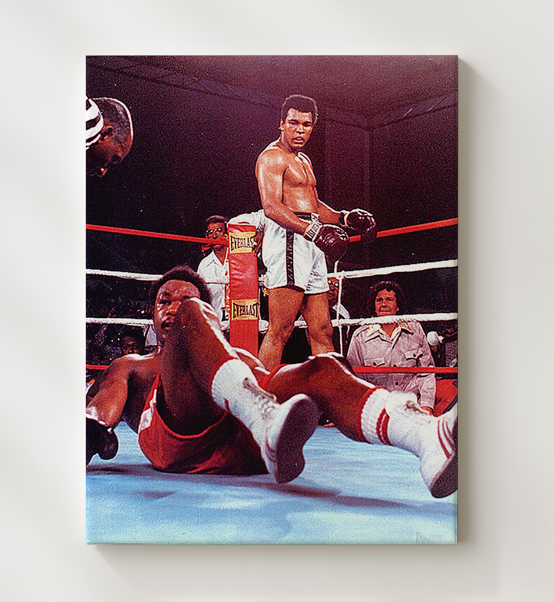 Muhammad Ali vs George Foreman Rumble in the Jungle Knockdown 20x24 Canvas boxing wall art print – Boxing Wall Art decor