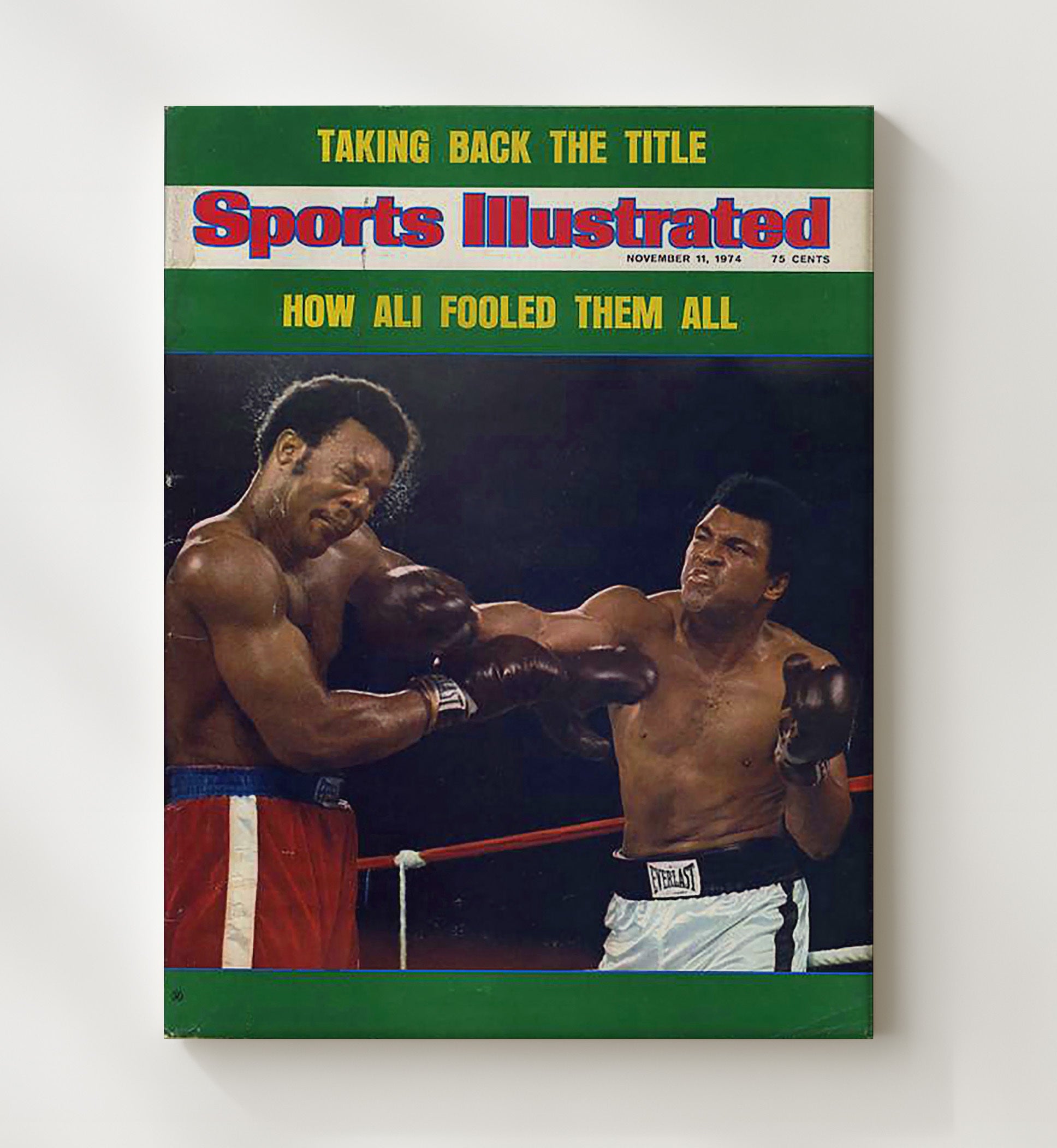 Muhammad Ali vs George Foreman SI Cover 1974 20x24 Canvas boxing wall art print – Boxing Wall Art decor