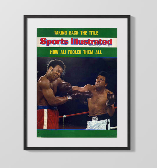Muhammad Ali vs George Foreman SI Cover 1974 Boxing Wall Art 16x20 Gallery Framed Artwork wall art print – Boxing Wall Art decor