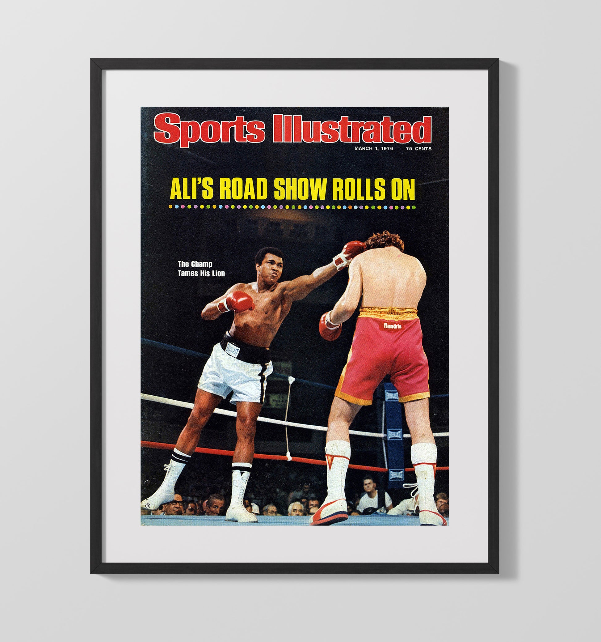 Muhammad Ali vs Jean Pierre Coopman SI Cover 1976 16x20 Gallery Frame boxing wall art print – Boxing Wall Art decor