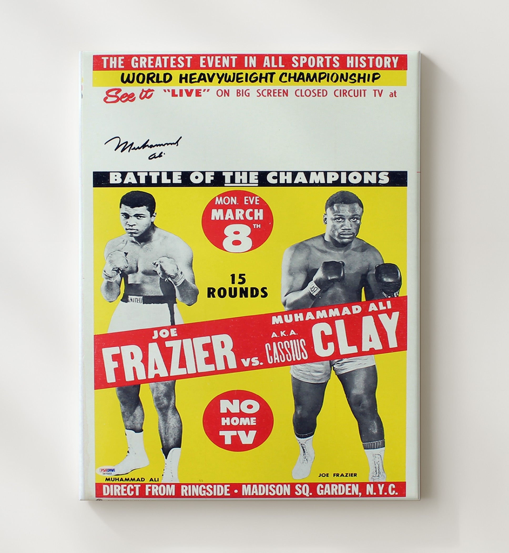 Muhammad Ali vs Joe Frazier Fight Poster Battle of the Champions 20x24 Canvas boxing wall art print – Boxing Wall Art decor