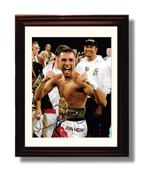 Oscar De La Hoya WBC Champion Celebration 8x10 Beveled Frame boxing wall art print – Boxing Wall Art decor