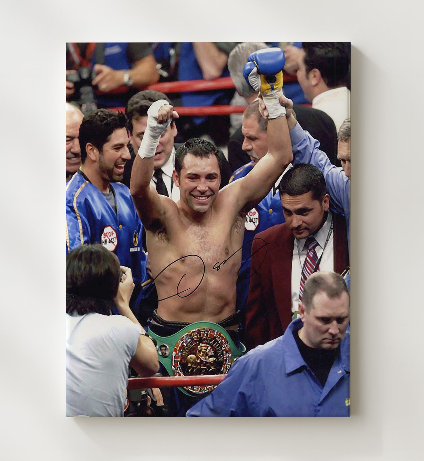 Oscar De La Hoya WBC Champion Victory 20x24 Canvas boxing wall art print – Boxing Wall Art decor