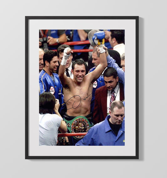 Oscar De La Hoya WBC Champion Victory Boxing Wall Art 16x20 Gallery Framed Artwork wall art print – Boxing Wall Art decor