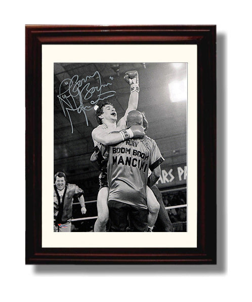 Ray Boom Boom Mancini Victory Celebration with Trainer 8x10 Beveled Frame boxing wall art print – Boxing Wall Art decor