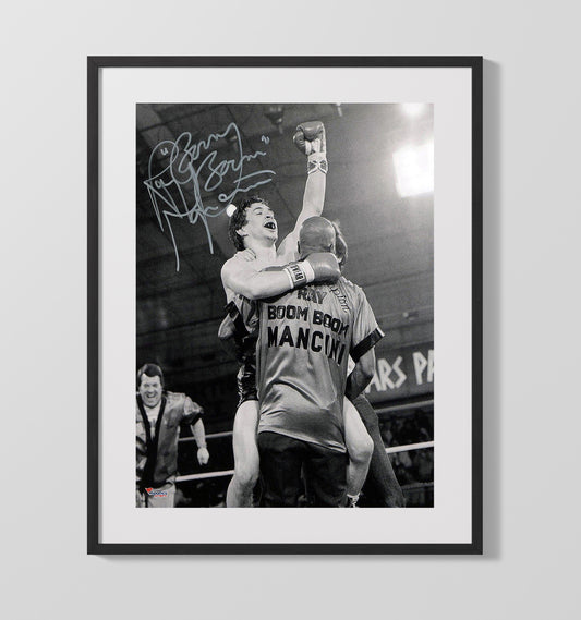 Ray Boom Boom Mancini Victory Celebration with Trainer Boxing Wall Art 16x20 Gallery Framed Artwork wall art print – Boxing Wall Art decor