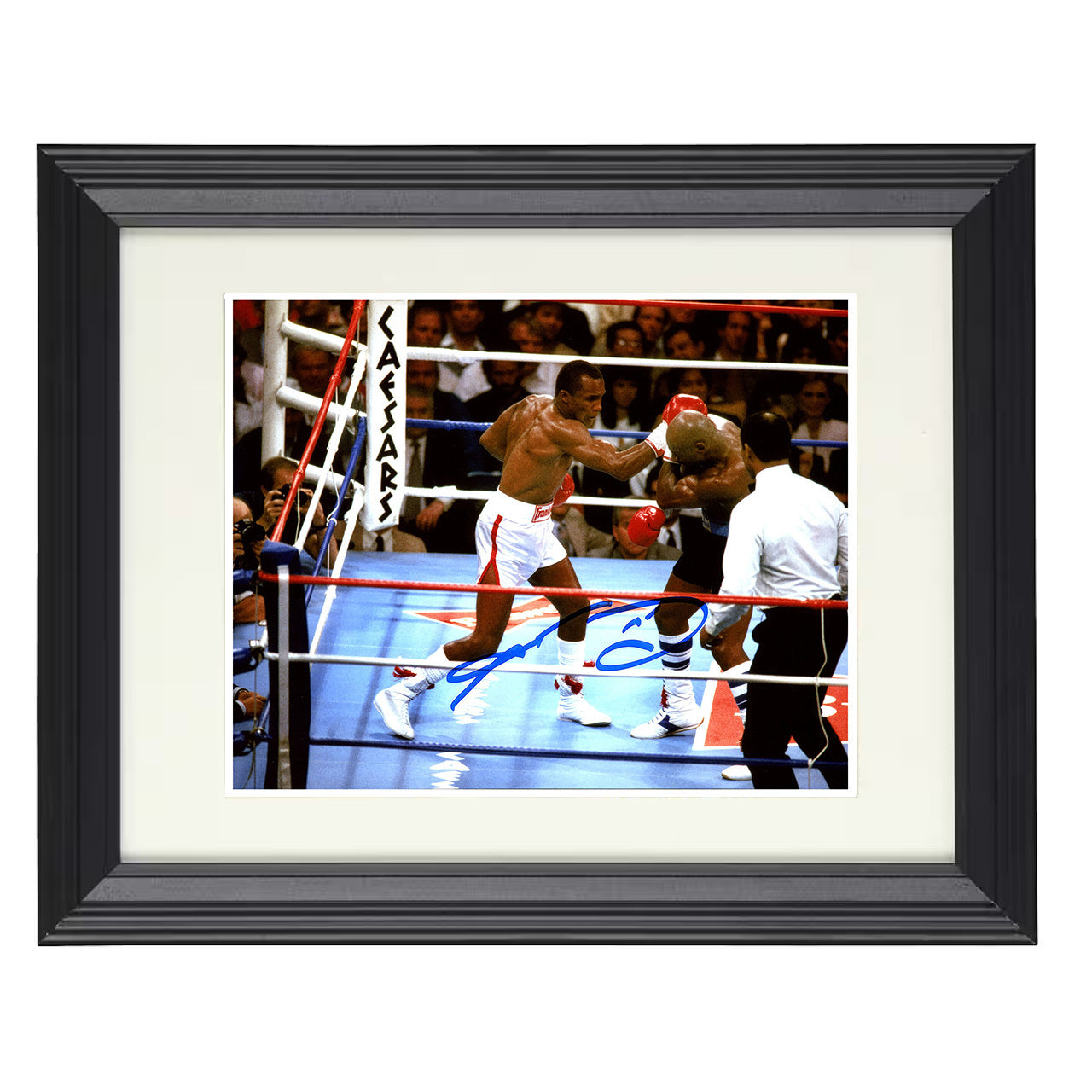 Sugar Ray Leonard and Marvin Hagler - Split Decision Classic 8x10 black framed boxing print