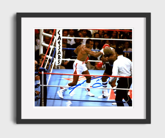 Sugar Ray Leonard and Marvin Hagler Split Decision Classic Boxing Wall Art 16x20 Gallery Framed Artwork wall art print – Boxing Wall Art decor