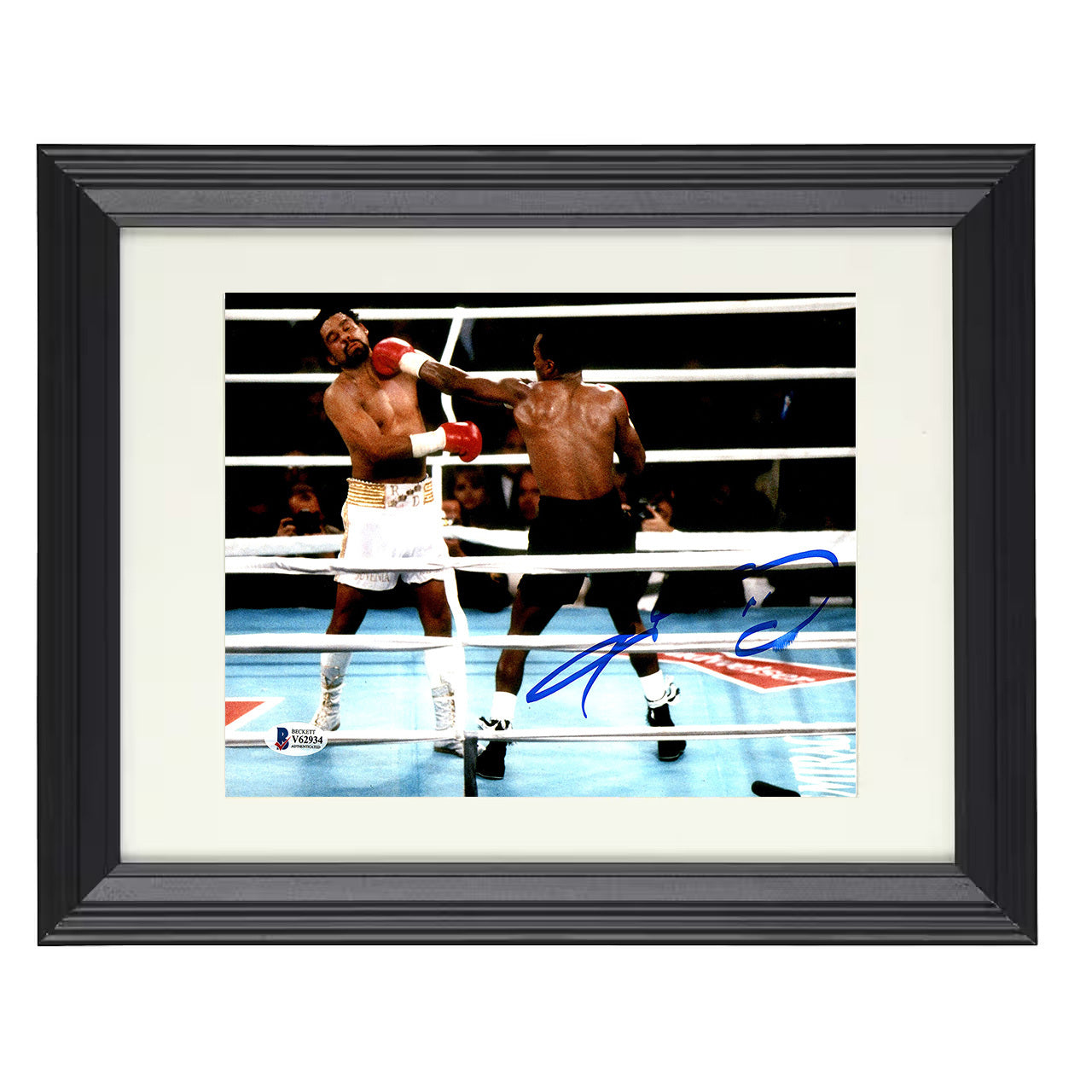 Sugar Ray Leonard and Roberto Duran - Championship Clash 8x10 black framed boxing print