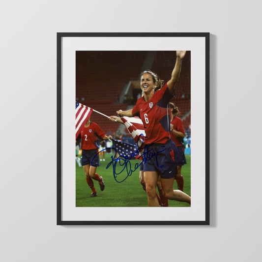 Brandi Chastain Autograph Print - Team USA - Victory Flag Run