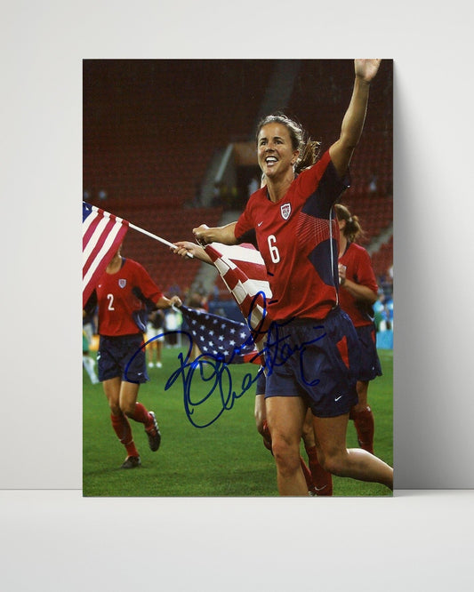 Brandi Chastain Unframed Autograph Print - Team USA - Victory Flag Run